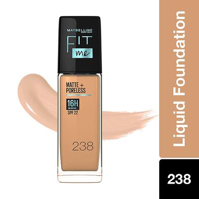 Maybelline New York Fit Me MatteplusPoreless Liquid Foundation with Pump 238 Rich Tan 30 gm - Foundation