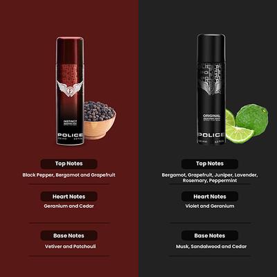 Police Instinct Deodorant Spray 200ml + Original Deodorant Spray 200ml 2's - Men Deodorants/Roll-Ons