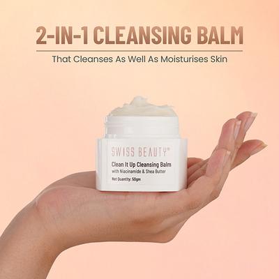 Swiss Beauty Clean It Up Cleansing Balm With Shea Butter 50 gm - Face Wash & Cleansers