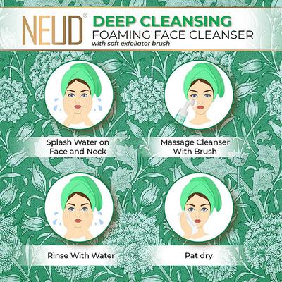 NEUD Deep Cleansing Foaming Face Cleanser With Activated Charcoal and Aloe Vera 150 ml - Skin-Treatment