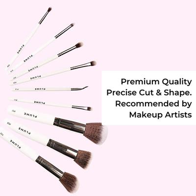 Plume Professional Makeup Brush Set Face and Eye with Marbelicious Makeup Pouch 9's - Face Brush