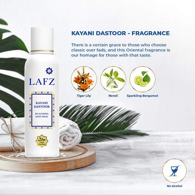 Lafz Kayani Dastoor No Alcohol Deodorant Spray - For Men 150 ml - Men Deodorants/Roll-Ons