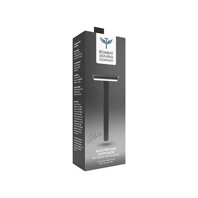 Bombay Shaving Company Black Precision Safety Razor (with 5 Platinum Coated Feather Blades) 200 gm - Razors & Cartridges