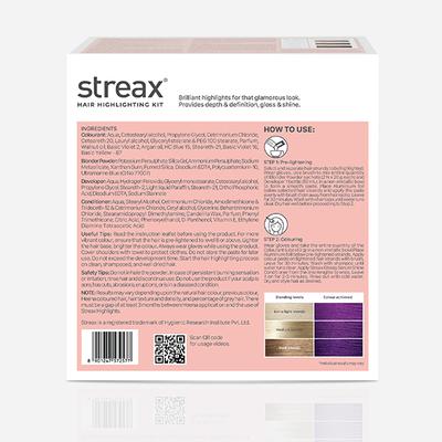 Streax Ultralights Hair Colour Highlight Kit, Purple Hair Colour, Plum Purple, 1's - Crème
