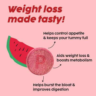 Plix Original Apple Cider Vinegar Effervescent Tablet - Juicy Watermelon (Pack of 4 x 15's) 1's - Apple Cider Vinegar - Acv