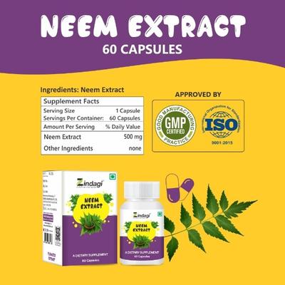 Zindagi Neem Extract Capsule 60's - Herbal Dietary Supplement