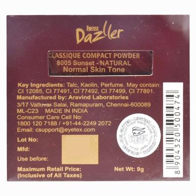 Eyetex Dazller Classique Compact Powder- 8005 Sunset 9 gm - Compact Powder