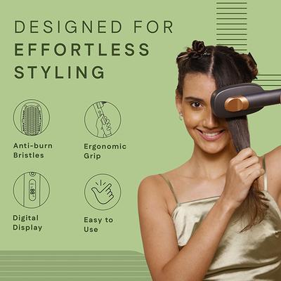 Winston Hair Straightener Brush with Ceramic Coated Anti-Burn Bristles 500 gm - Multi-Stylers