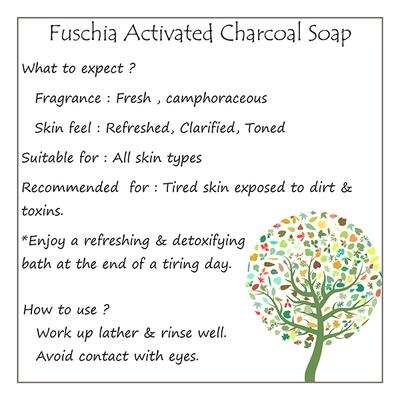 Fuschia Natural Handmade Soap - Activated Charcoal 100 gm - Soaps
