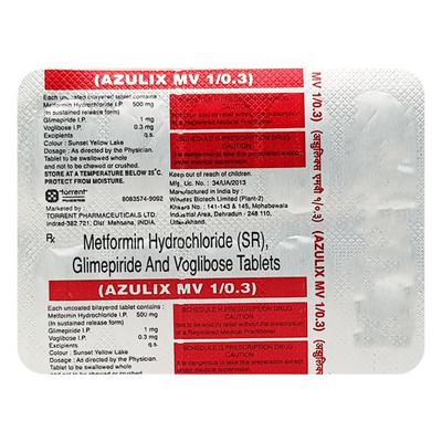 Azulix MV 1/0.3mg Tablet 10'S - Diabetes-Ant