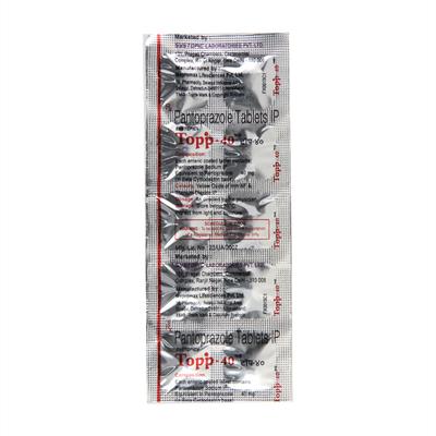 Topp 40mg Tablet 10'S - Ulcer/Reflux/Flatulence-Aaa