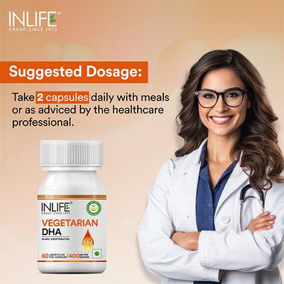 INLIFE Vegetarian DHA Capsules 60's - Omega Fish Oil Fatty Acids