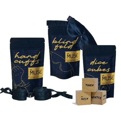 MyMuse Blindfold, Handcuffs & Dice Adult Game for Couples 1's - Intimate Tools & Accessories
