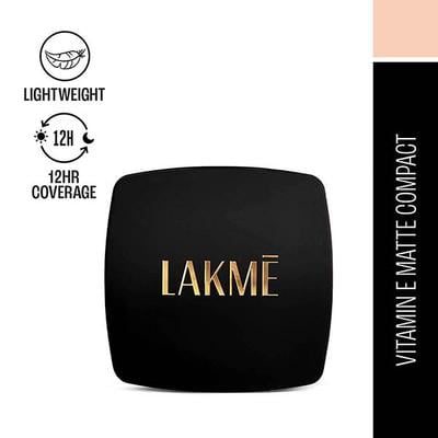 Lakme Forever Matte Compact, Smooth Finish, Lasts for 12 Hrs, Even Toned Look, Pearl, 9 gm - Compact Powder