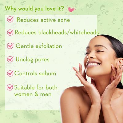 WishCare 2% Salicylic Acid Face Wash with AHA GreenTea Chamomile & TeaTree - For Oil & Acne Control 100 ml - Face Washes