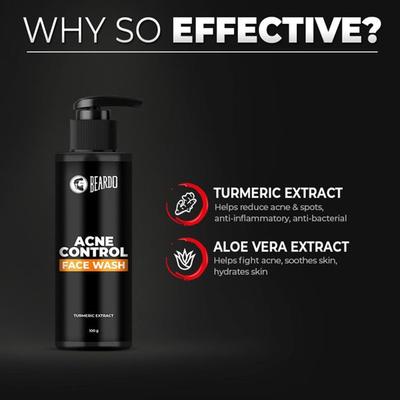 Beardo Acne Control Face Wash Gel - Turmeric Extract 100 gm - Face Wash & Cleansers