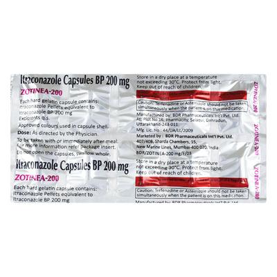 ZOTINEA 200 Capsule 10's - Fungal Infections-Anf