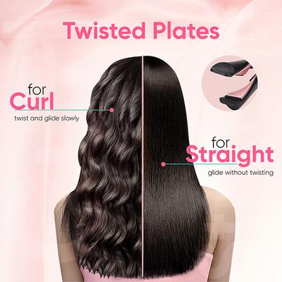 Vega Glam Up 2 In 1 Twisted Hair Styler- Straightener and Curler, (VHSC-05) 455 gm - Straighteners