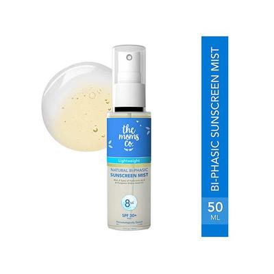 The Moms Co Natural Hydrating Bi-Phasic Sunscreen Mist with 8 Types of Hyaluronic Acid and Glabra Seed Oil 50 ml - Face Sunscreen