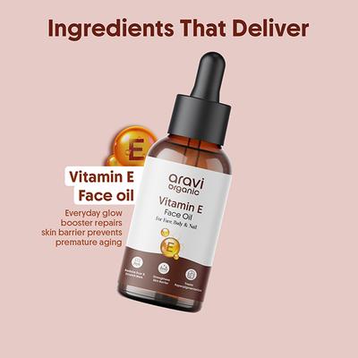 Aravi Organic Pure Vitamin E Oil Best Oil 30 ml - Face Oils
