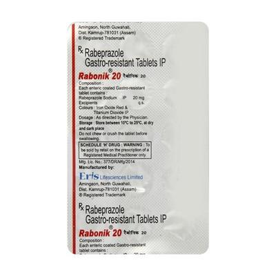 Rabonik 20mg Tablet 15'S - Ulcer/Reflux/Flatulence-Aaa