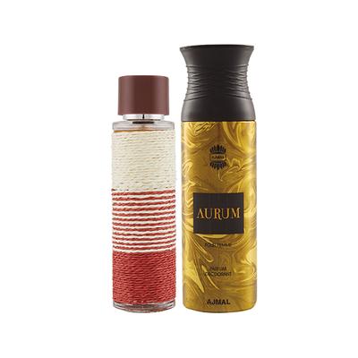 Maryaj Deuce Homme EDP Spicy Woody Perfume And Ajmal Aurum Femme Deodorant Fruity Floral Fragrance 300 ml - Perfumes (Edt/Edp)
