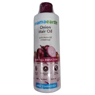 Mamaearth Onion Hair Oil New & Improved Hair Fall Reduction 200 ml - Hair Oils