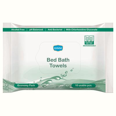 GINNI Hygienic Bed Bath Towel For Adults and Bedridden Patients (10 Pulls/Pack) 1's - Others
