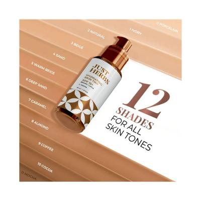 Just Herbs Hyndrating Skin Tint Bb Cream Foundation For Pores, Blemish & Skin Tone, Porcelain 40 ml - Foundation