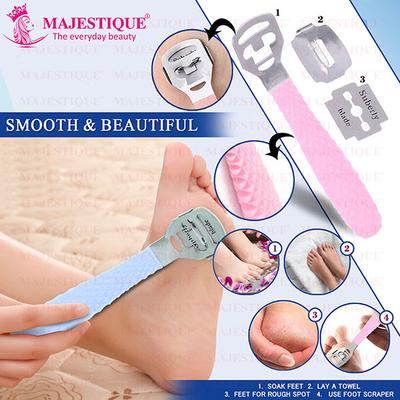 Majestique Corn Cutter for Foot, Hard Skin and Callus Remover with 10 Blades - Multicolor 1's - Cleansing Brushes