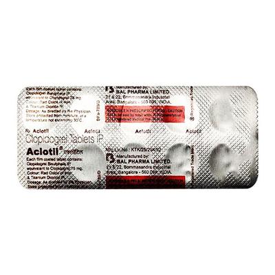 ACLOTIL 75mg Tablet 10's - Blood Clot-Ant