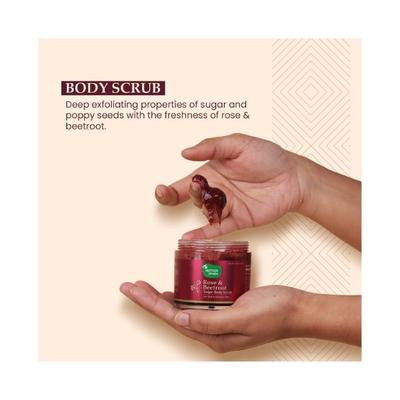 Mother Sparsh Rose & Beetroot Exfoliating Sugar Body Scrub For Dull & Uneven Skin Tone 100 gm - Scrubs & Exfoliants