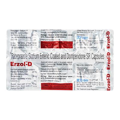 Erzol D Capsule 10'S - Ulcer/Reflux/Flatulence-Aaa