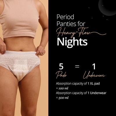 Carmesi Disposable Period Panties (S-M), 360 degree All-Night Protection for Super Heavy Flow 4's - Panty Liners