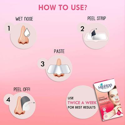 Hiphop Skincare Deep Cleansing Charcoal Nose Strips For Women - 6 Strips 1's - Masks & Peels