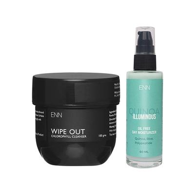 ENN Wipe Out Chlorophyll Cleanser And Illuminous Oil Free Day Moisturiser kits 100 gm - Facial Kits
