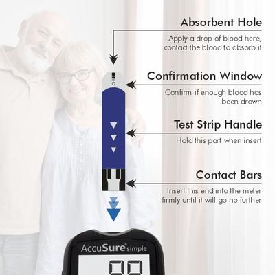 AccuSure Simple Gluco Test Strip 25's - Blood Glucose Monitors/Strips