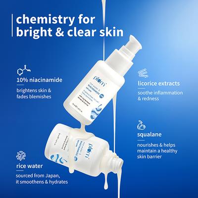 Plum Rice Water & 10% Niacinamide Face Serum - Brightens from 1st Use, Dermat-Tested 50 ml - Face Serum