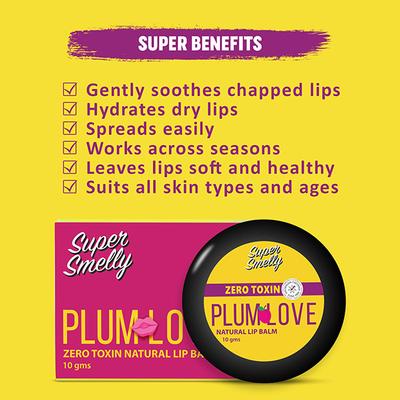 Super Smelly Plum Love Natural Lip Balm 10 gm - Lip Balms