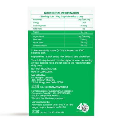 Dr. Morepen Veg-Omega 500 mg Capsule 60's - Omega Fish Oil Fatty Acids