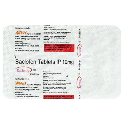 BACLOTAB 10 Tablet 15's - Muscle Cramps/Spasticity-Mus