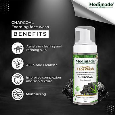 Medimade Charcoal Face Wash 160 ml - Face Wash & Cleansers