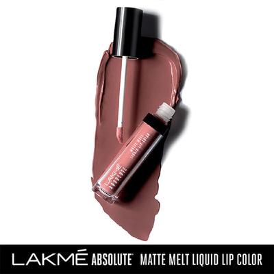 Lakme Absolute Matte Melt Liquid Lip Color Nude Hit 6 Ml - Liquid Lipsticks