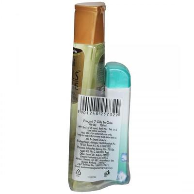 Emami 7 Oils In One Non-Sticky Hair Oil 100 ml (Free Navratna Cool Talc 18 g) - Hair Oils