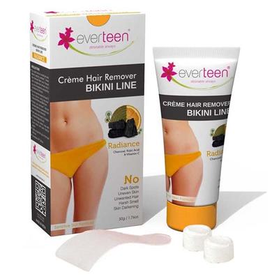 everteen RADIANCE Bikini Line Hair Remover Creme with Charcoal, Kojic Acid and Vitamin C 50 gm - Shaving & Hair Removal