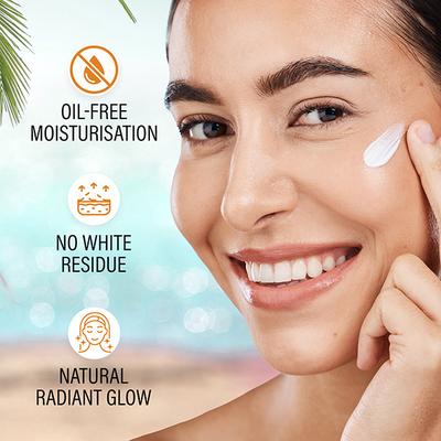 Faces Canada Water Gel Sunscreen, SPF 50+ PA+++, 1% Hyaluronic Acid & Vitamin C, No Parabens 50gm - Face Sunscreen