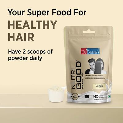 Dr Batra's NutriGood Pouch m Vanilla FlavouredFor Hair Care Nutraceutical for Men & Women 500 gm - Hair Serums