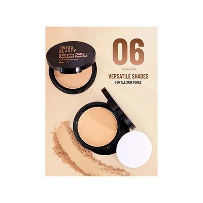 Swiss Beauty Everyday Matte Compact with SPF 10-SAND 9 gm - Compact Powder
