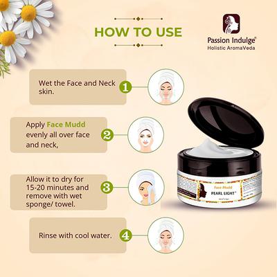 Passion Indulge PEARL LIGHT Face Mudd For Spot reduction And Skin Lightening 250GM - Face Packs