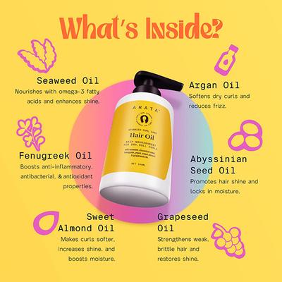 Arata Advanced Curl Care Hair Oil, Oils for Dry, Dull Curls CG 100ml - Hair Oils